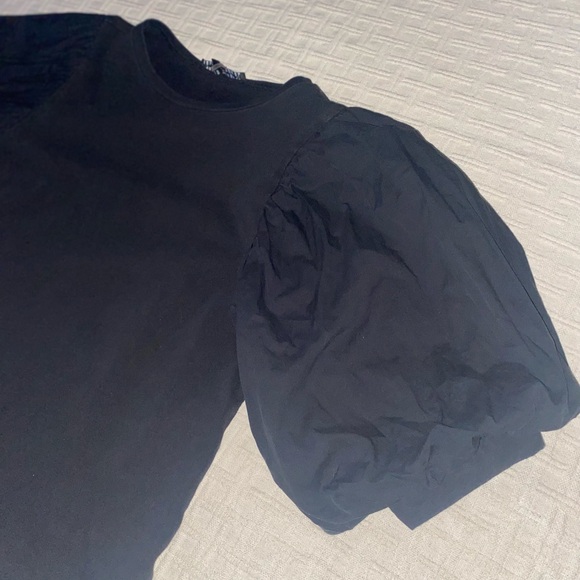 Anthropologie English Factory black puff sleeve top. - Picture 5 of 9